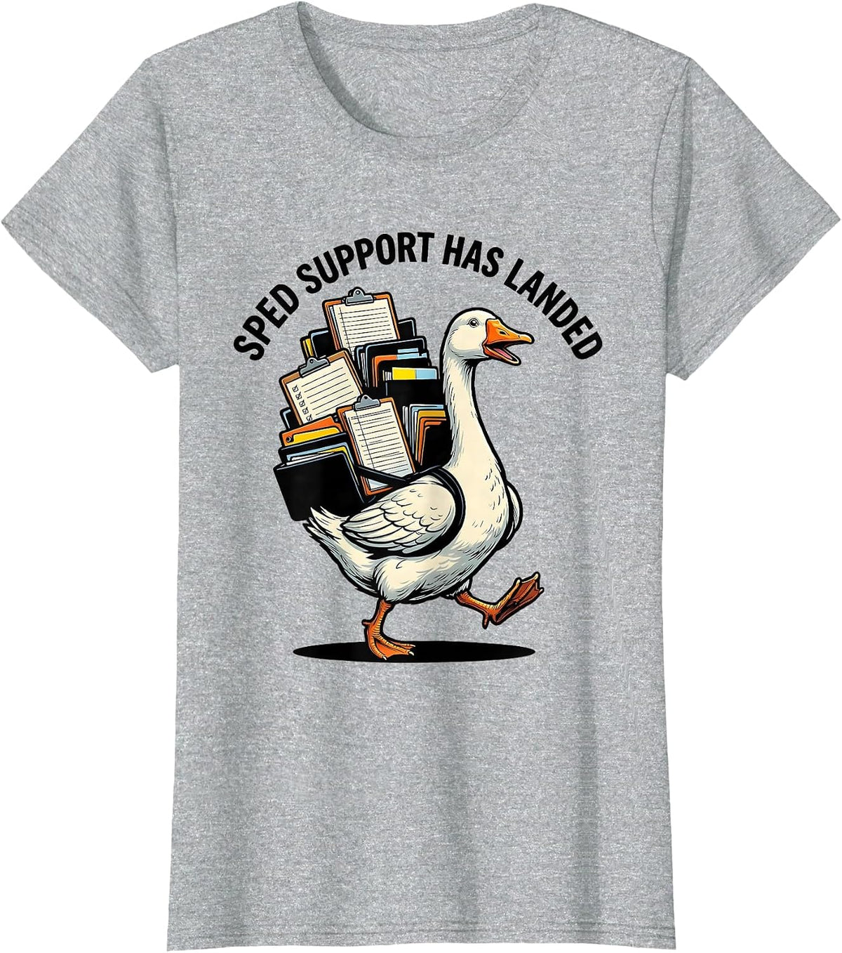 SPED Support Has Landed Funny Special Education Teacher T-Shirt - Heather Grey