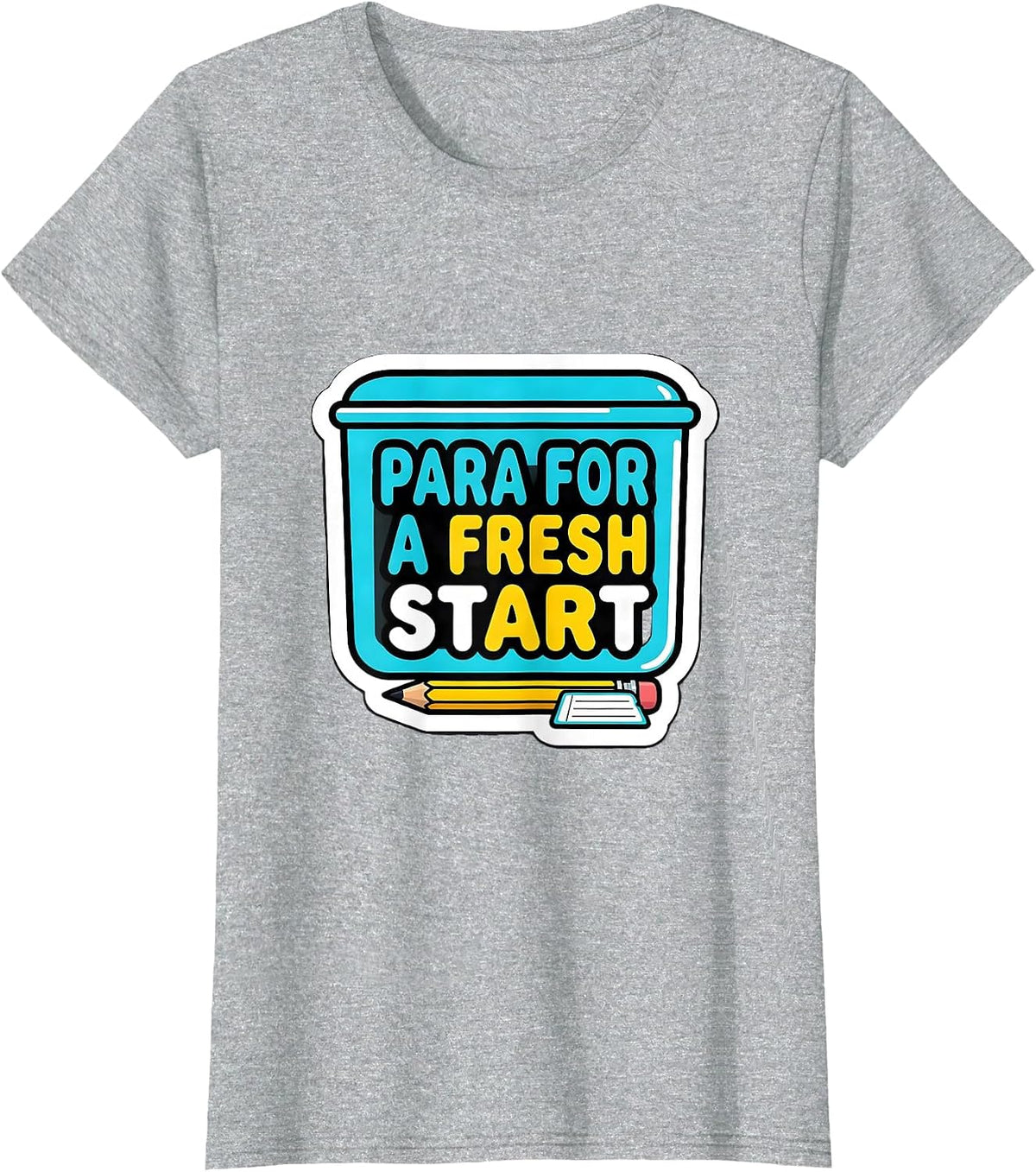 Para For A Fresh Start Funny Paraprofessional Back To School T-Shirt - Heather Grey