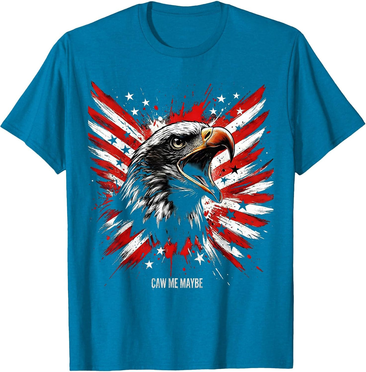 Caw Me Maybe Funny Crow Bird Design T-Shirt - Sapphire Blue