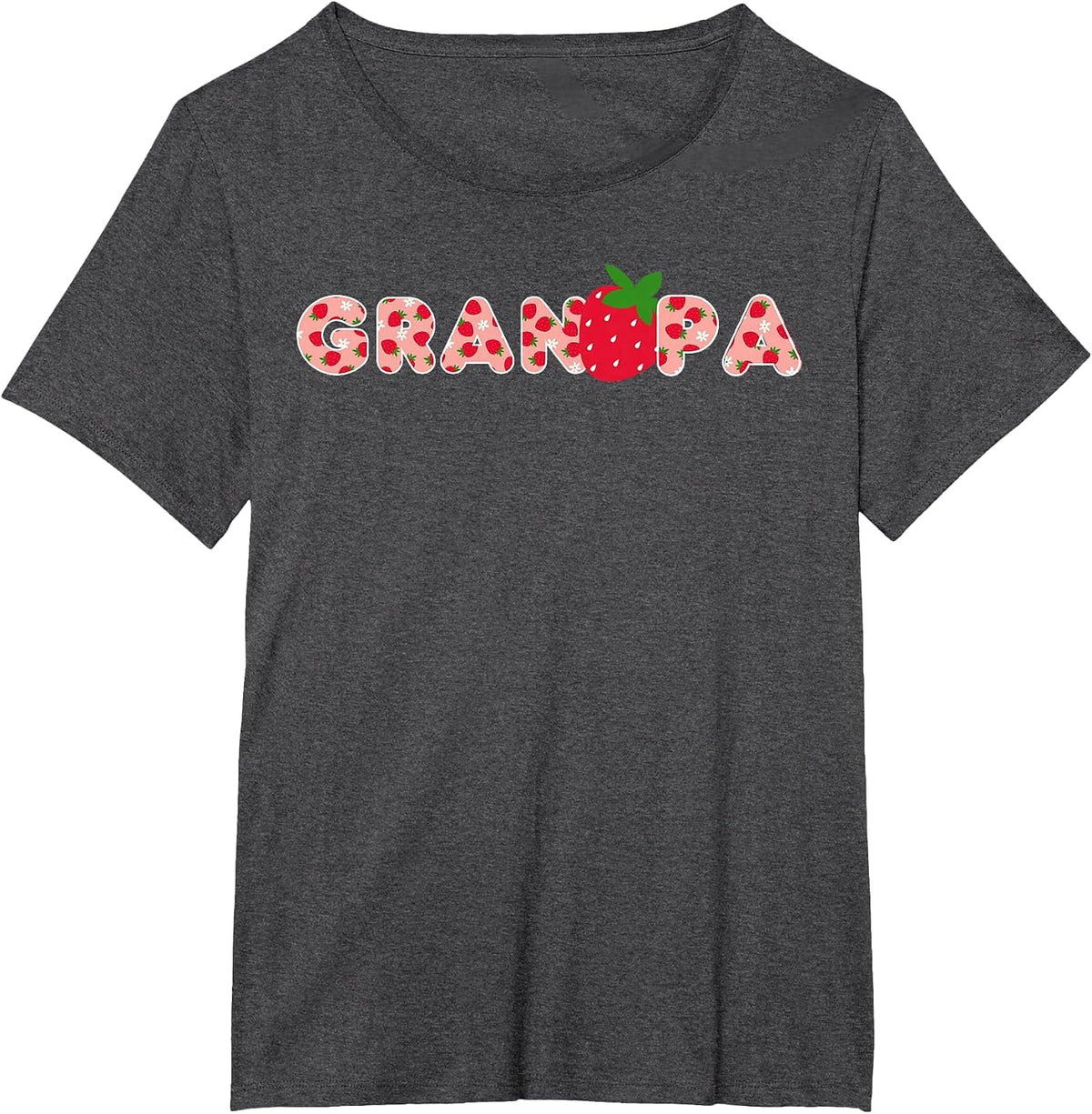 Grandpa Strawberry First Birthday Party Strawberry Birthday T-Shirt - Dark Heather Grey