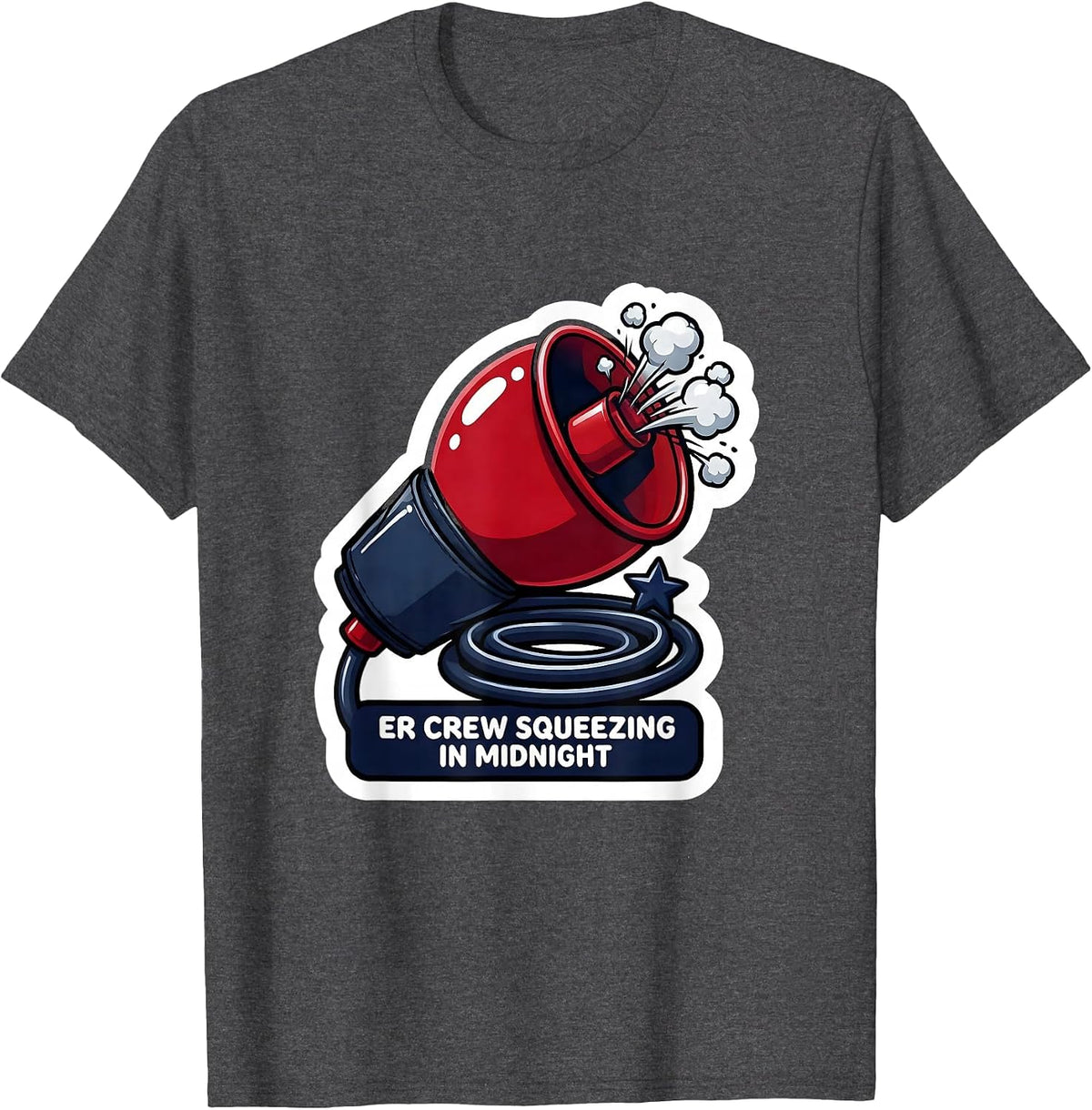 ER Crew Squeezing In Midnight Funny Nurse Crew New Years Eve T-Shirt - Dark Heather Grey