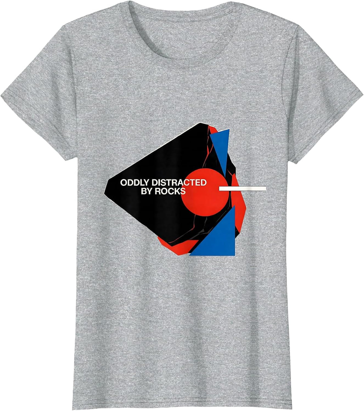Women's Oddly Distracted By Rocks Bauhaus Modernist Rock Collector T-Shirt - Heather Grey