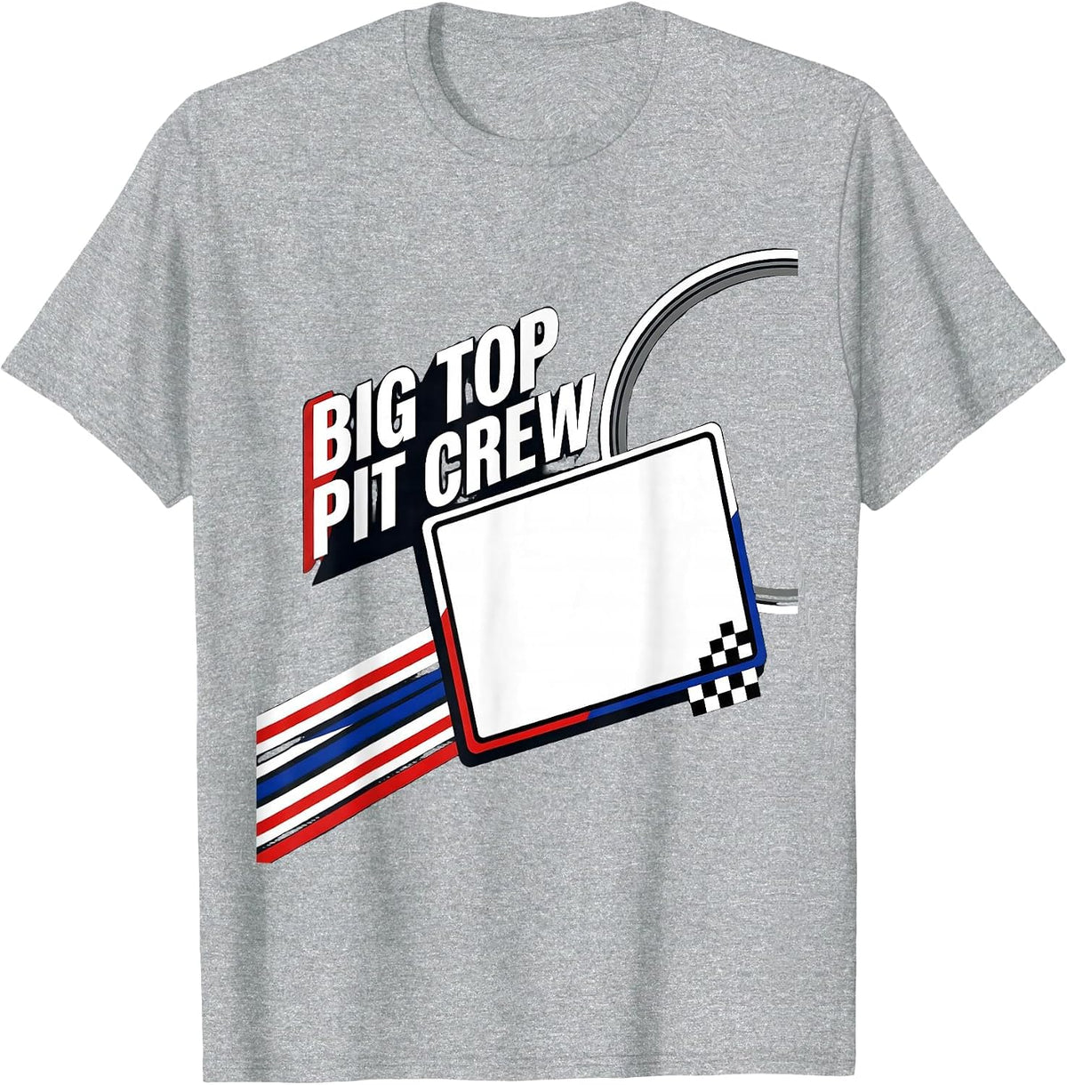 Men's Big Top Pit Crew Racing Livery Carnival Party Costume T-Shirt - Heather Grey