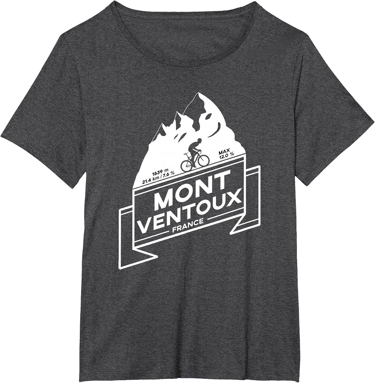 Mont Ventoux Road Cycling Climb T-Shirt T-Shirt - Dark Heather Grey