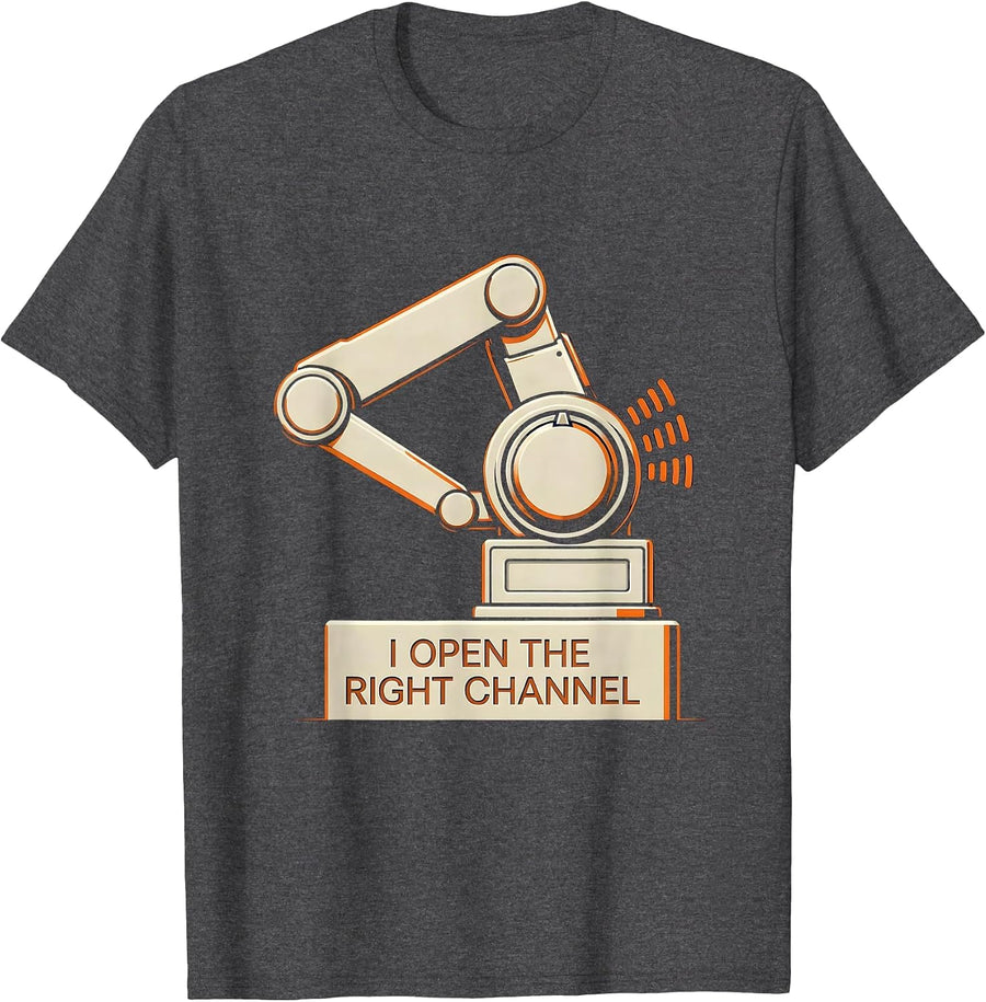 Men's I Open The Right Channel Funny Special Education Teacher T-Shirt - Dark Heather Grey