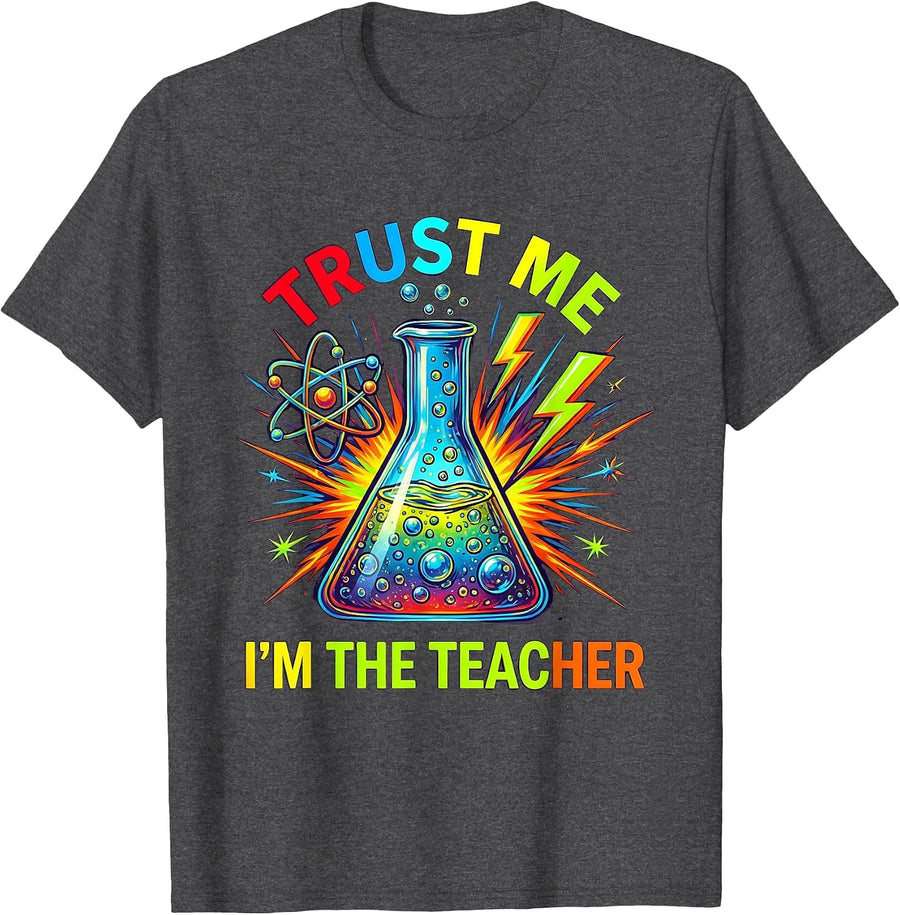 Men's Trust Me I'm The Teacher Science Design T-Shirt - Dark Heather Grey