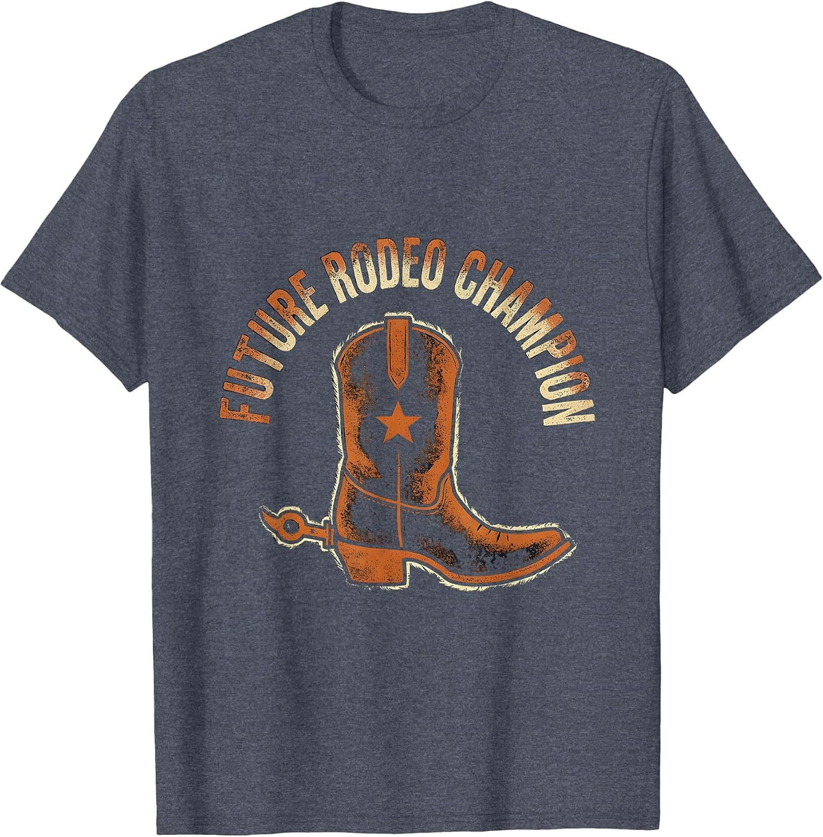 Future Rodeo Champion Kids Western Design T-Shirt - Heather Blue