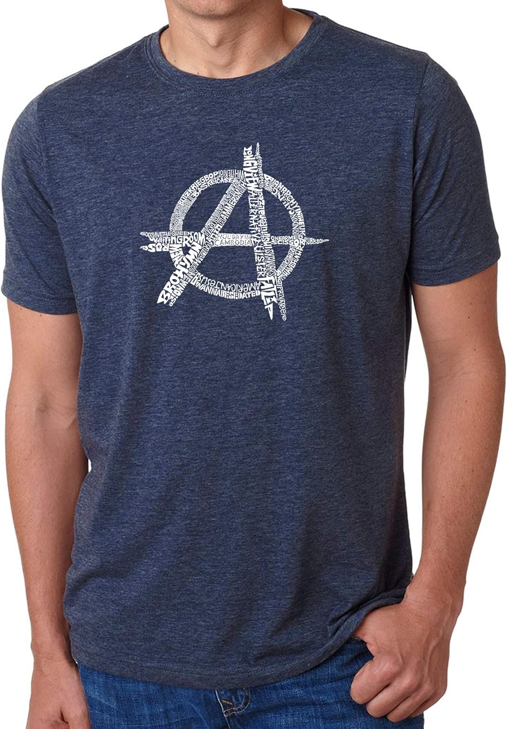 LA POP ART Men's Premium Blend Word Art T-Shirt - Great All TIME Punk Songs - Navy