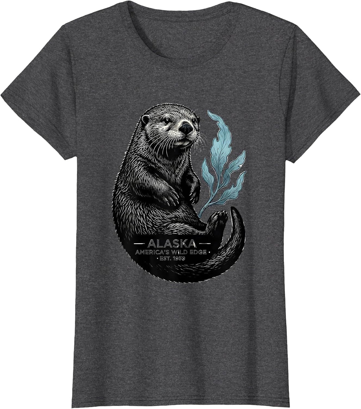 Women's Alaska America's Wild Edge Est. 1959 Souvenir T-Shirt - Dark Heather Grey