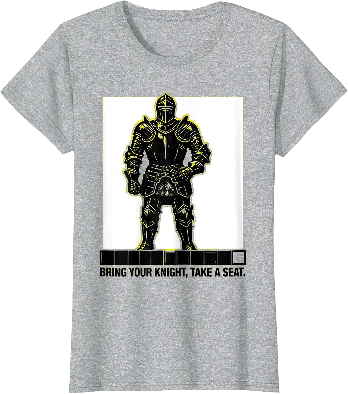 Women's Bring Your Knight Take A Seat Funny Chess Player Gift Chess T-Shirt - Heather Grey