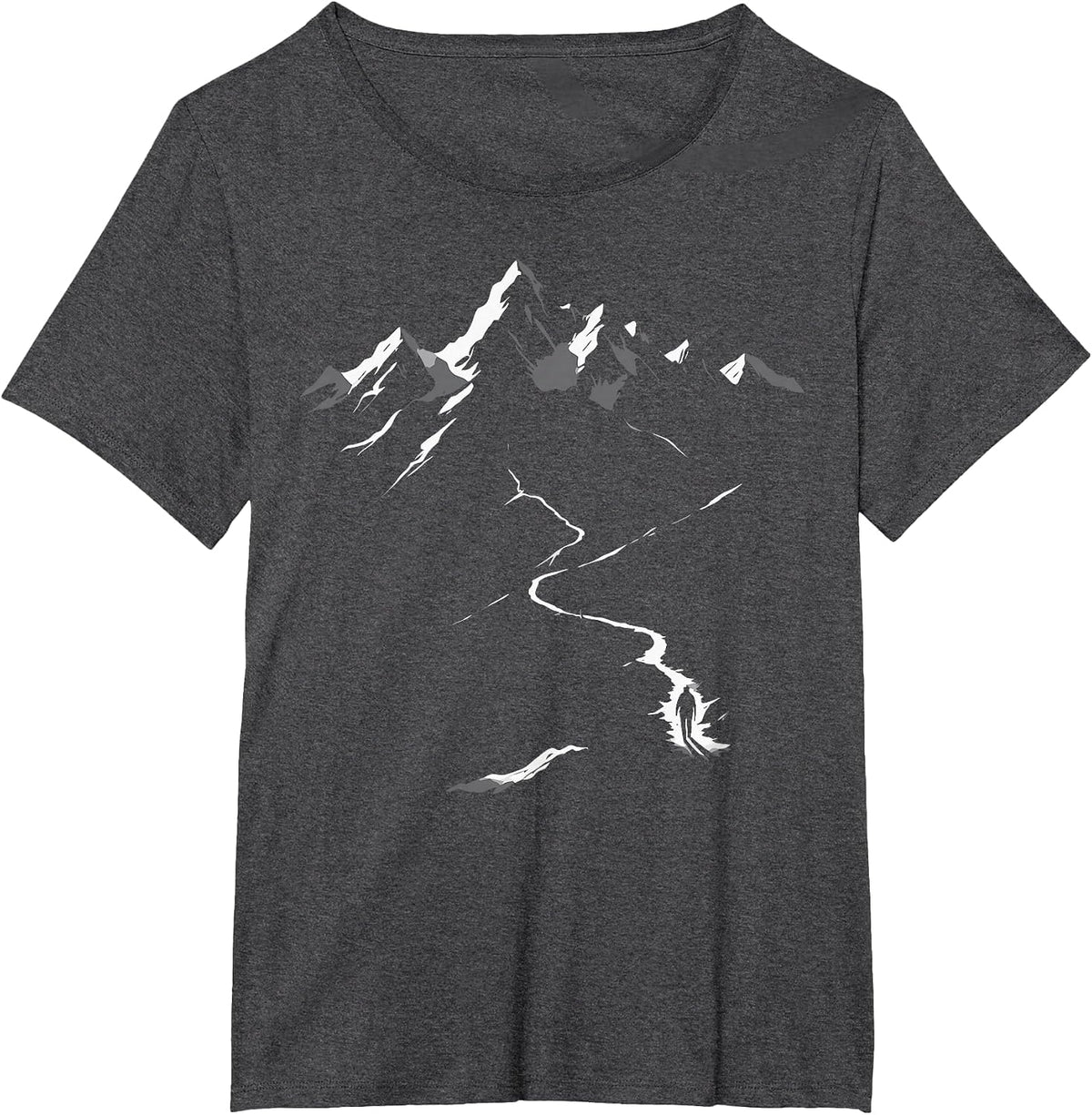 Minimalist Hiking Mountain Climbing Simple Hiker T-Shirt - Dark Heather Grey