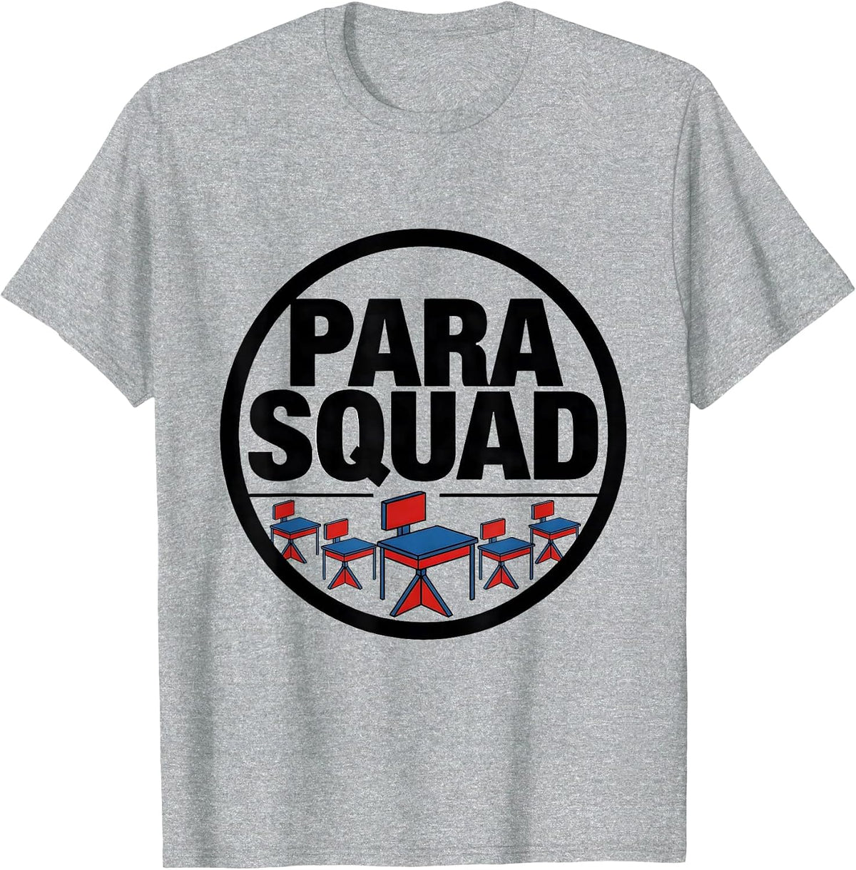 Men's Para Squad Bauhaus Modernist Teacher Appreciation Back T-Shirt - Heather Grey