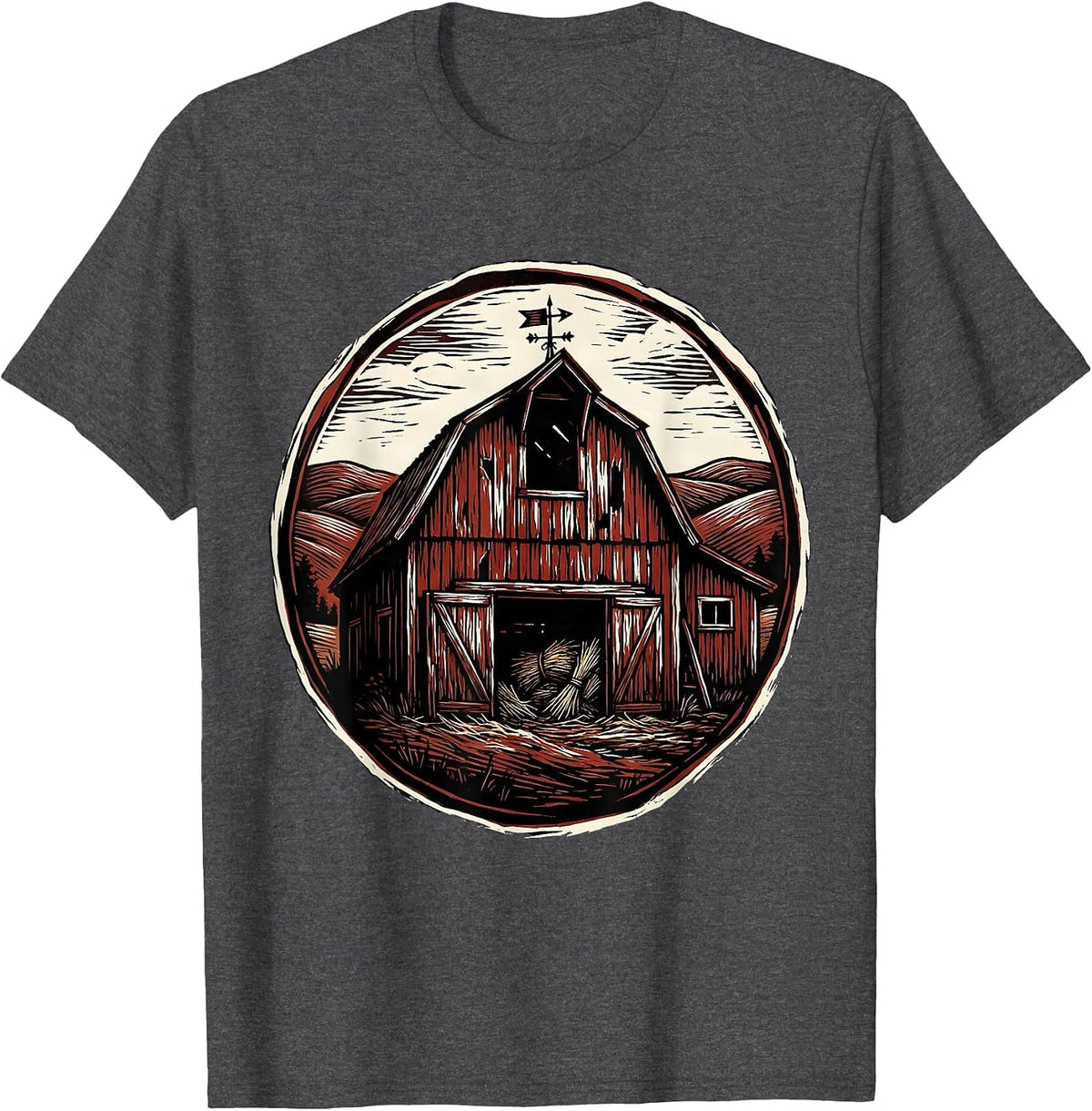 Men's Weathered Barn Rolling Hills Country Graphic T-Shirt - Dark Heather Grey
