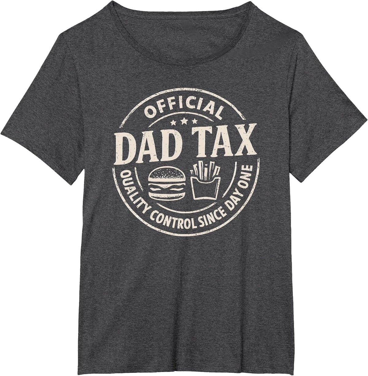 Dad Tax Logo, Funny Daddy Papa Fathers Day T-Shirt - Dark Heather Grey