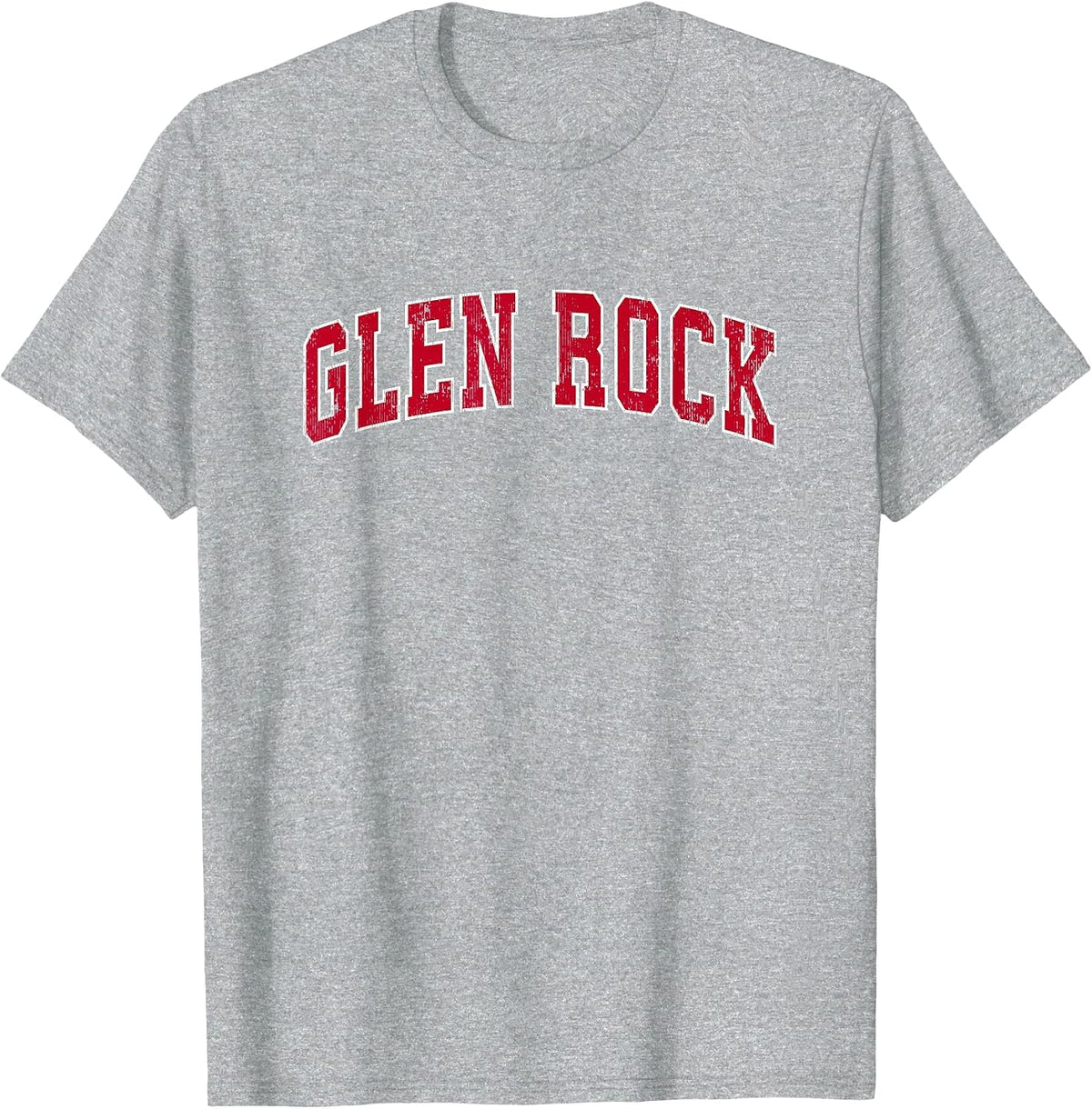 Glen Rock New Jersey NJ Vintage Sports Design Red Design T-Shirt - Heather Grey