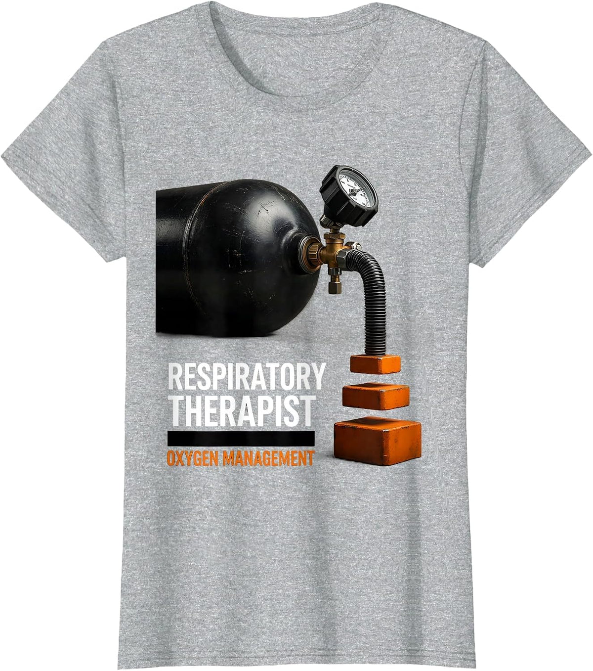 Respiratory Therapist Oxygen Management Healthcare T-Shirt - Heather Grey