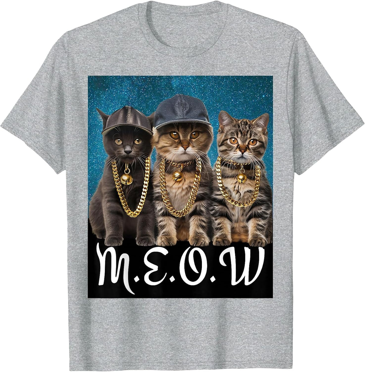 90s Gangster Rap Cat Hip Hop Retro T-Shirt - Heather Grey