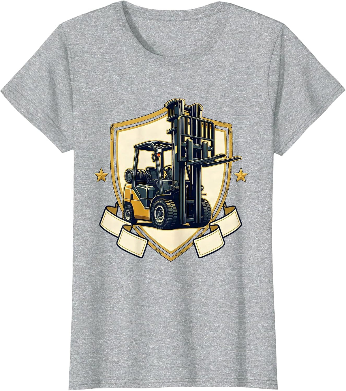 Women's Forklift Operator Emblem Humor Gift T-Shirt - Heather Grey