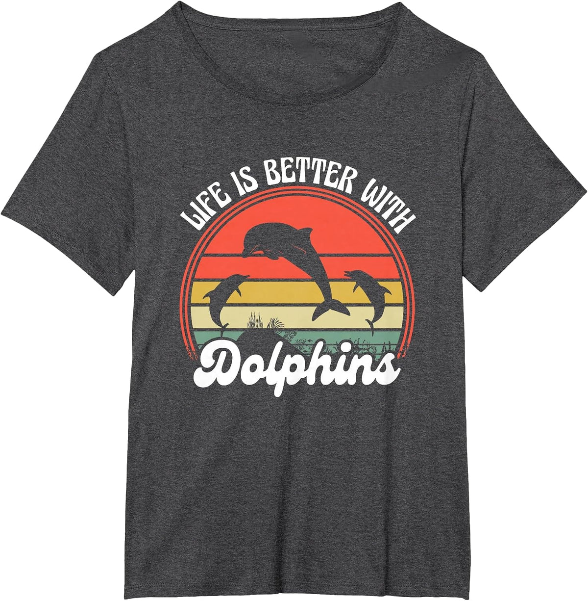 Dolphin Lover Cute Sea Ocean Animals Funny Dolphin Trainer T-Shirt - Dark Heather Grey
