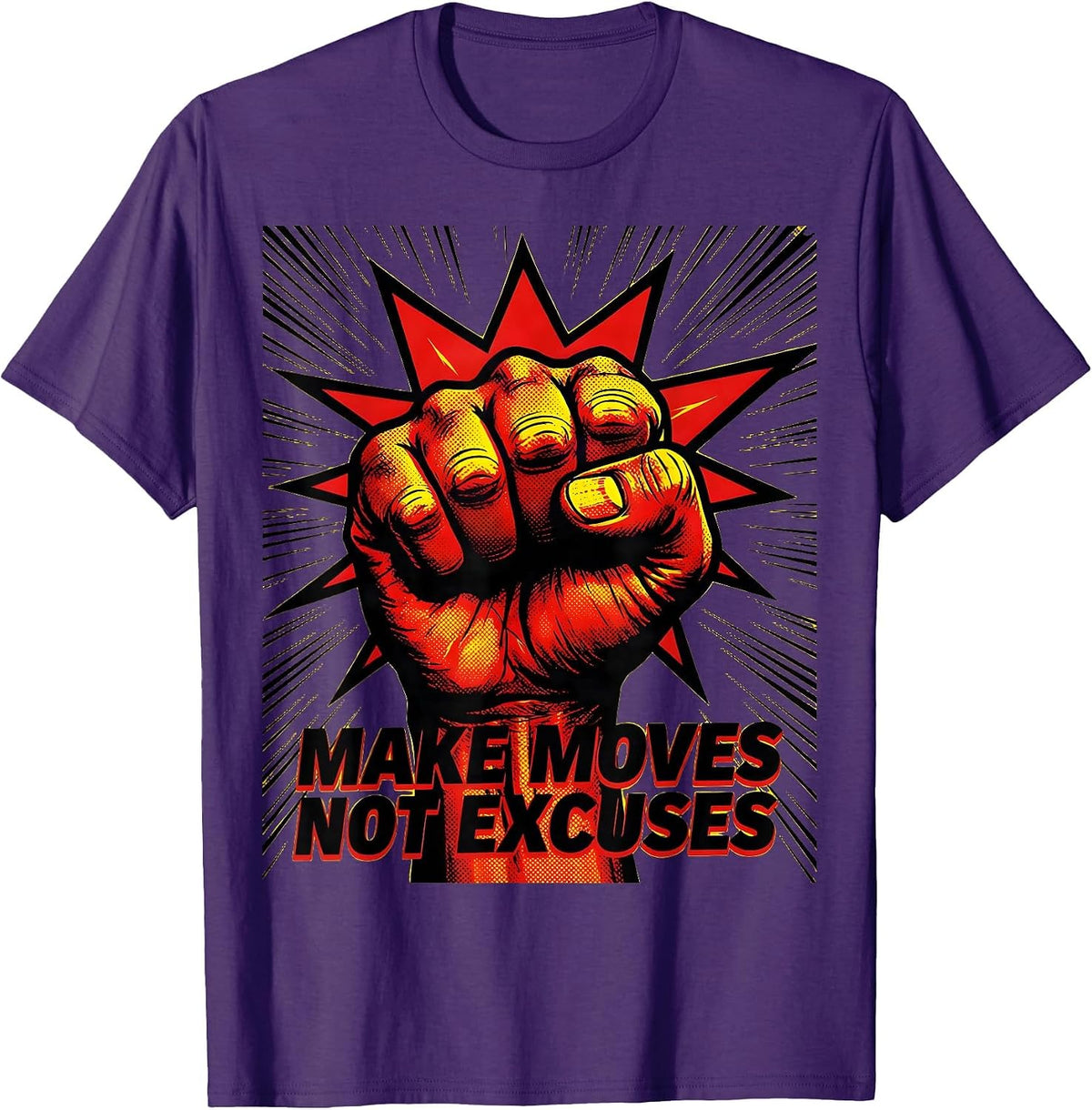 Make Moves Not Excuses Progress Over Perfection T-Shirt - Purple