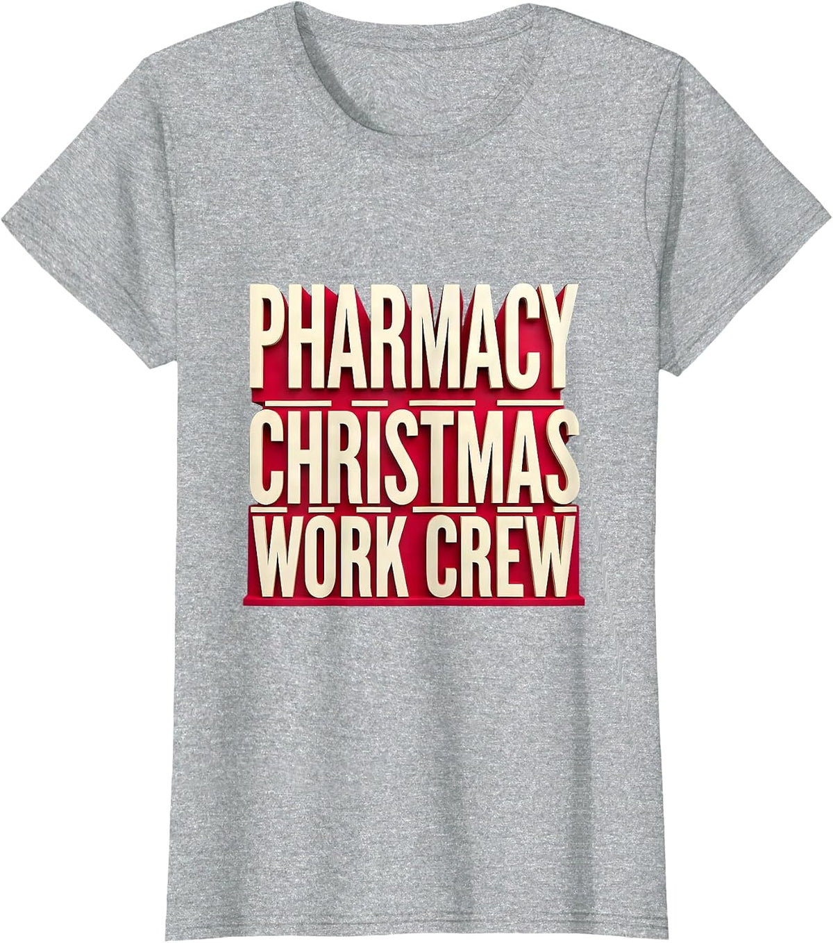 Pharmacy Christmas Work Crew Funny Pharmacist Tech Holiday T-Shirt - Heather Grey