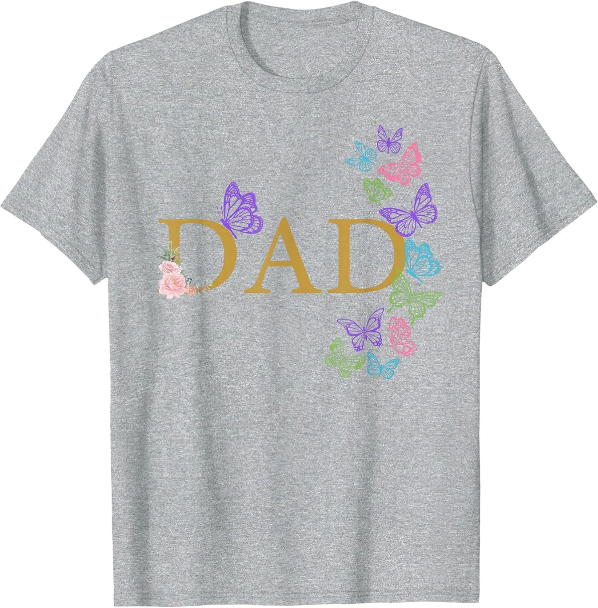 Dad of The Birthday for Girl Butterfly Family 1st Birthday T-Shirt - Heather Grey