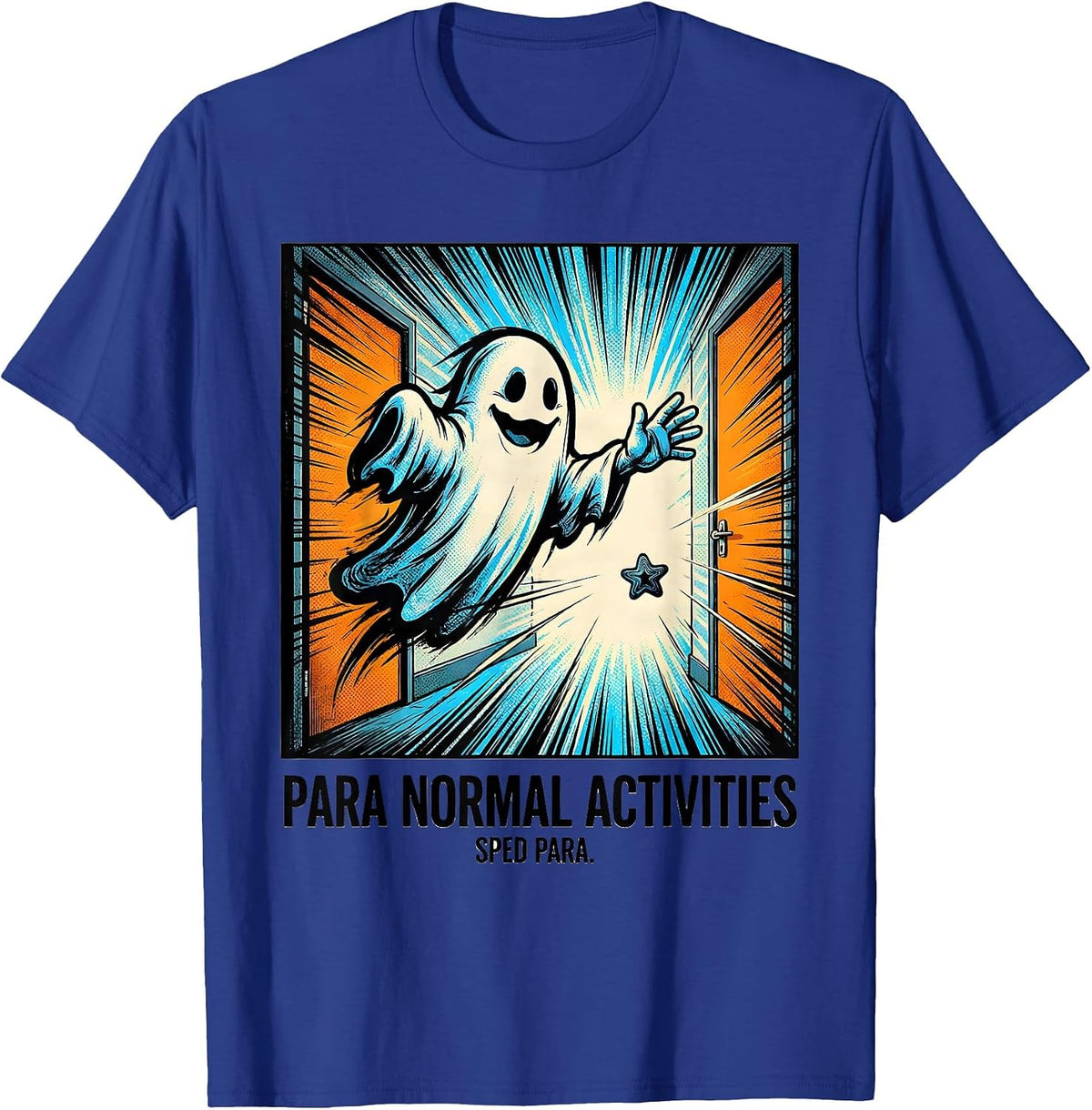 Para Normal Activities SPED Para Ghost Comic Book Halloween T-Shirt - Royal Blue