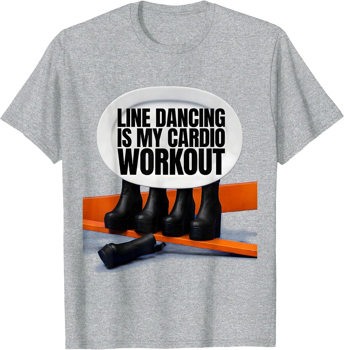 Men's Line Dancing Is My Cardio Workout Funny Dance Lover Humor T-Shirt - Heather Grey