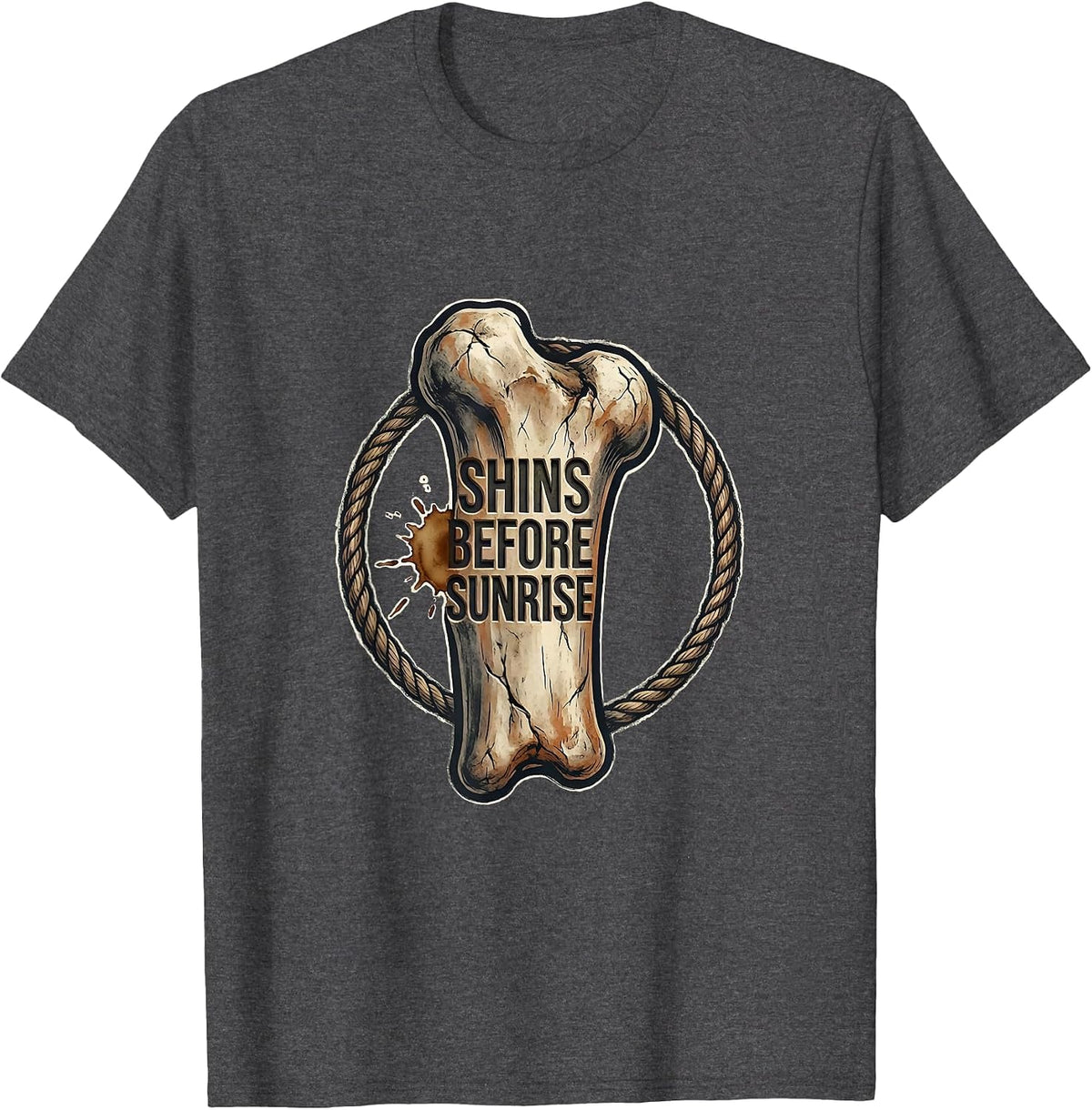 Shins Before Sunrise Boxing Muay Thai Fighter Pride T-Shirt - Dark Heather Grey