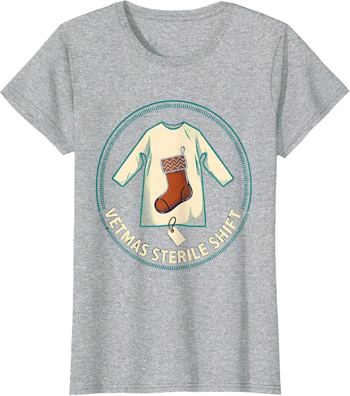 Vetmas Sterile Shift Funny Vet Tech Christmas Veterinary T-Shirt - Heather Grey