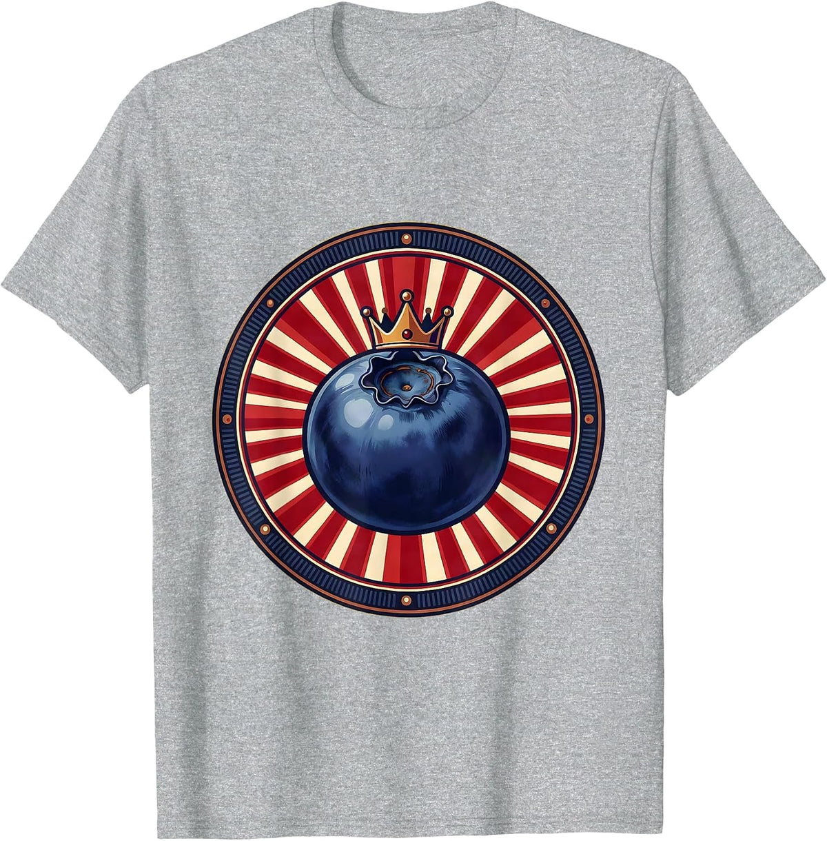 Men's Red White and Blueberry Sunburst Graphic T-Shirt - Heather Grey