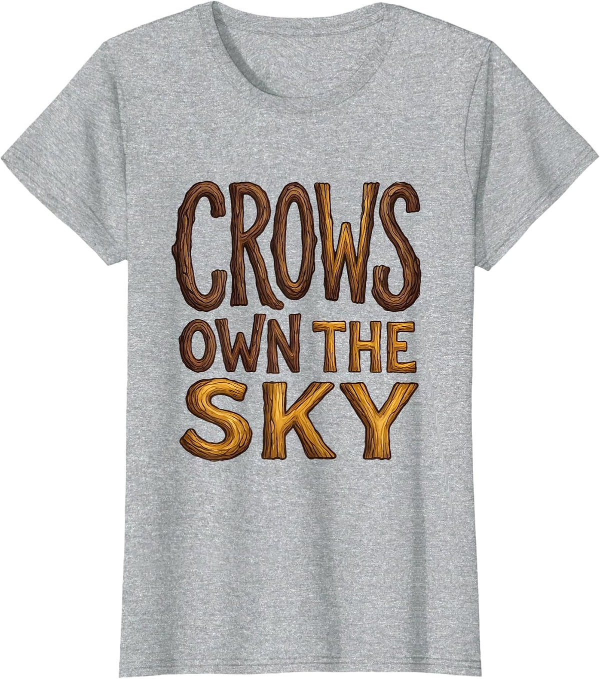Crows Own The Sky Dark Bird Graphic Design T-Shirt - Heather Grey