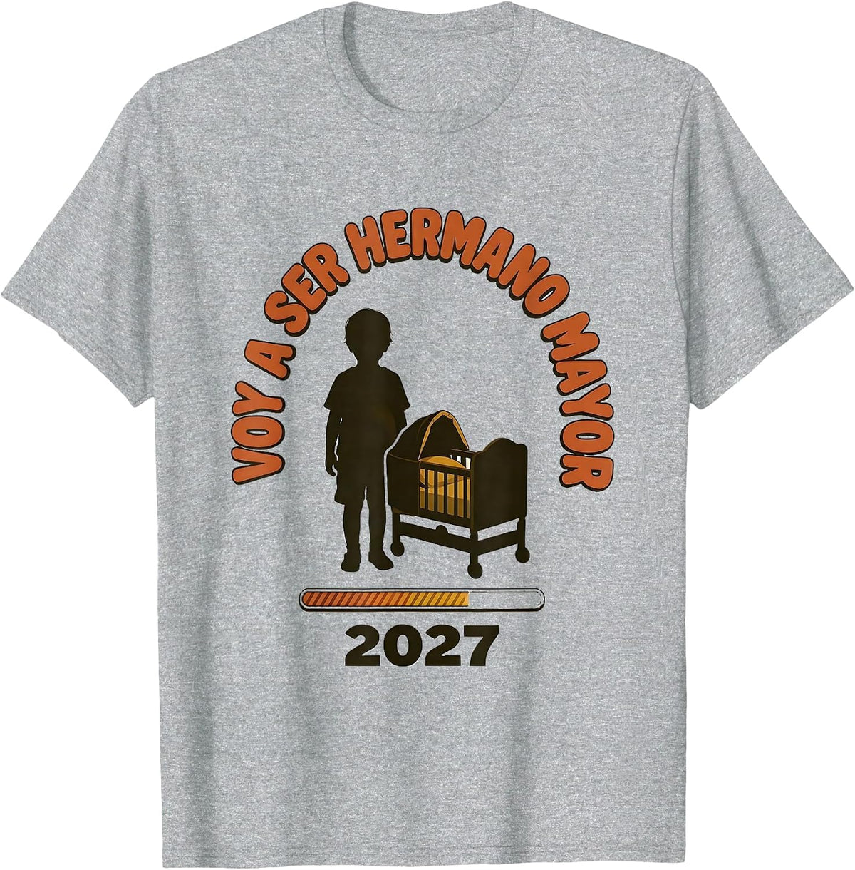 Men's Voy A Ser Hermano Mayor 2027 Spanish Big Sibling T-Shirt - Heather Grey