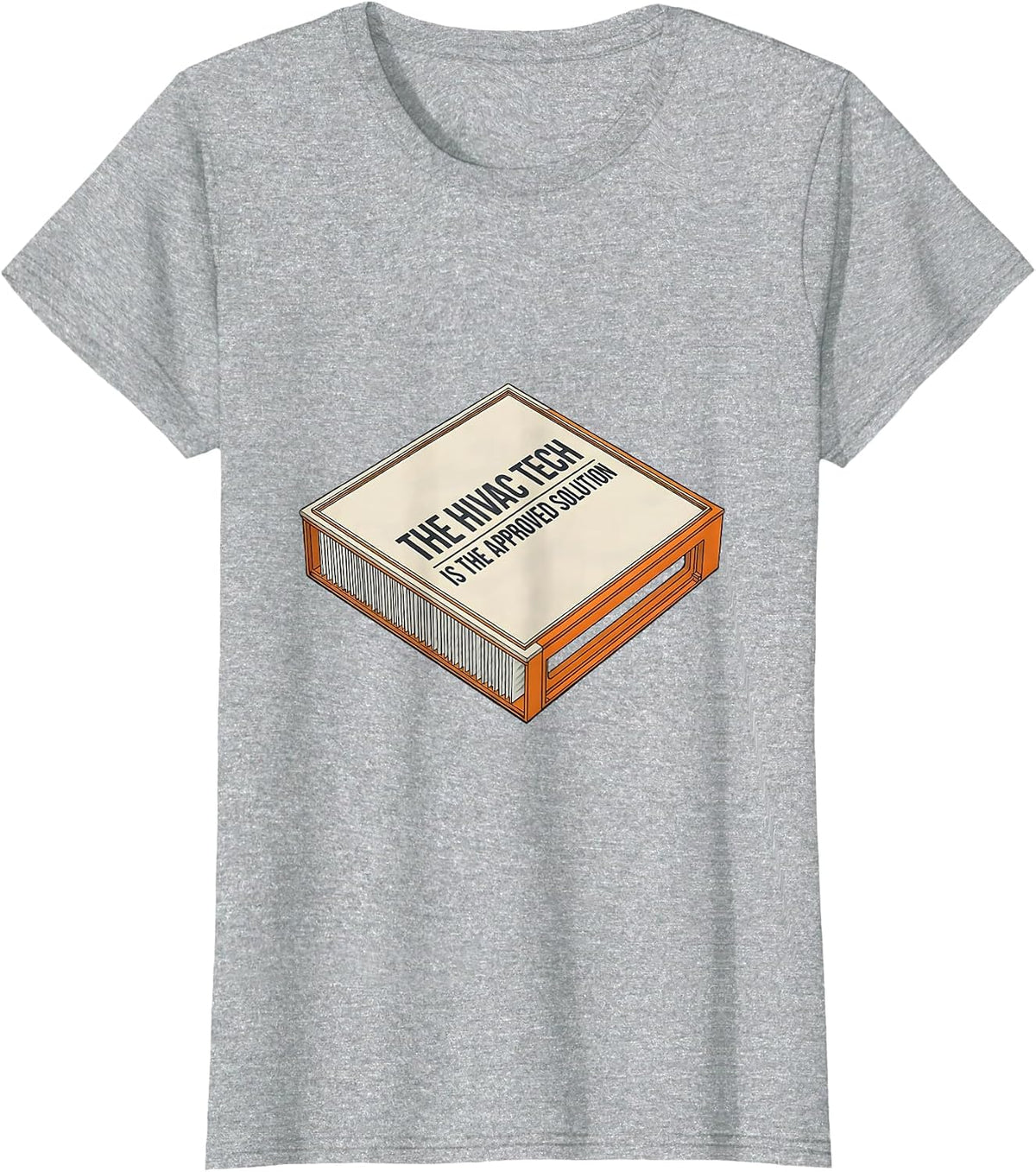 Women's The HVAC Tech Is The Approved Solution Funny HVAC Technician T-Shirt - Heather Grey