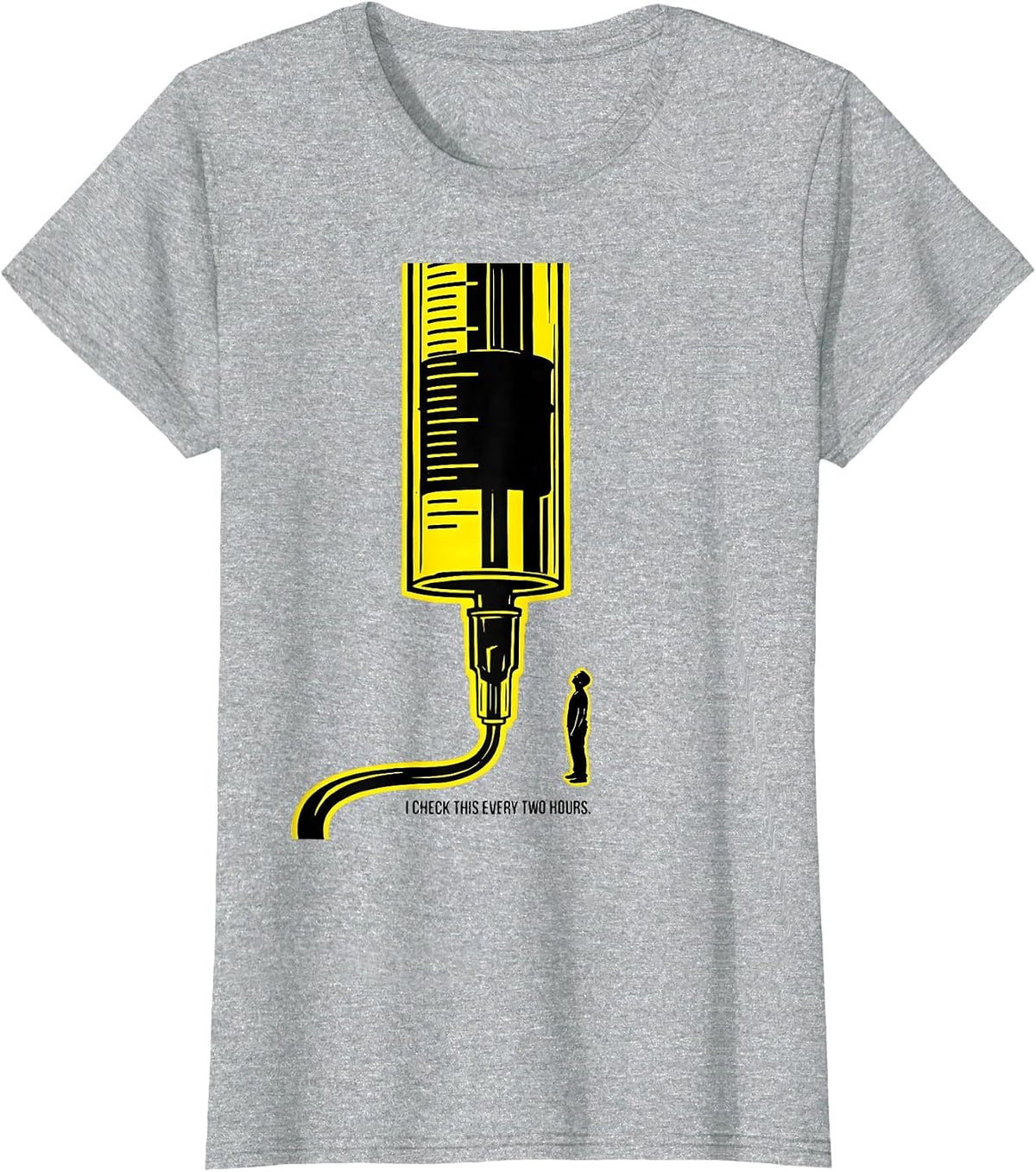 I Check This Every Two Hours Funny Respiratory Therapist RT T-Shirt - Heather Grey