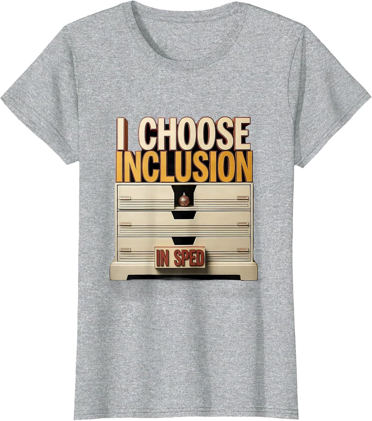 I Choose Inclusion In SPED Special Education Teacher Autism T-Shirt - Heather Grey