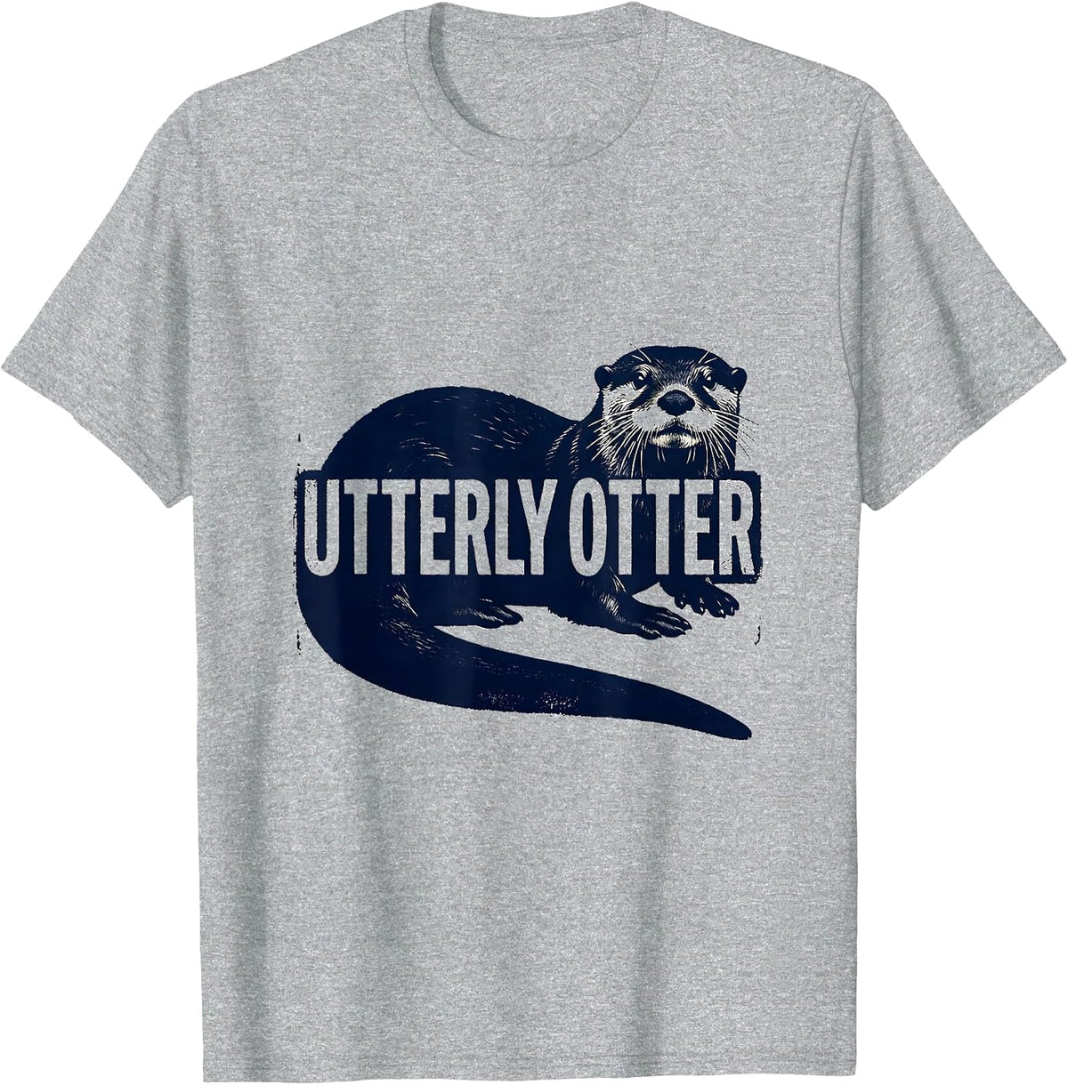 Men's Utterly Otter Funny Otter Lover Novelty Gift T-Shirt - Heather Grey