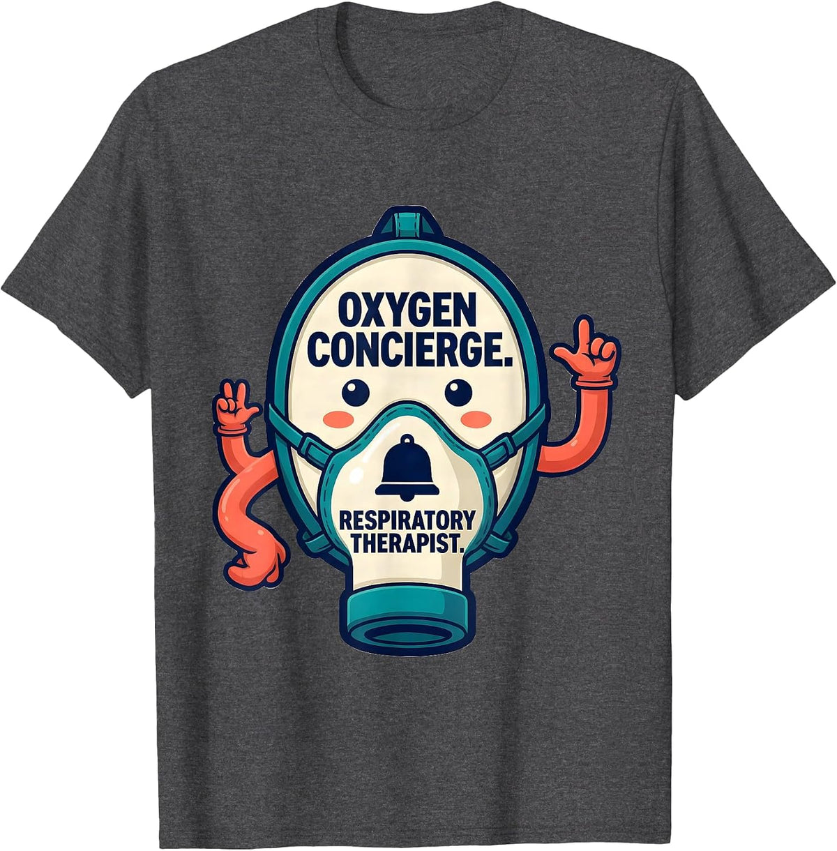 Men's Oxygen Concierge. Respiratory Therapist. RT Humor T-Shirt - Dark Heather Grey