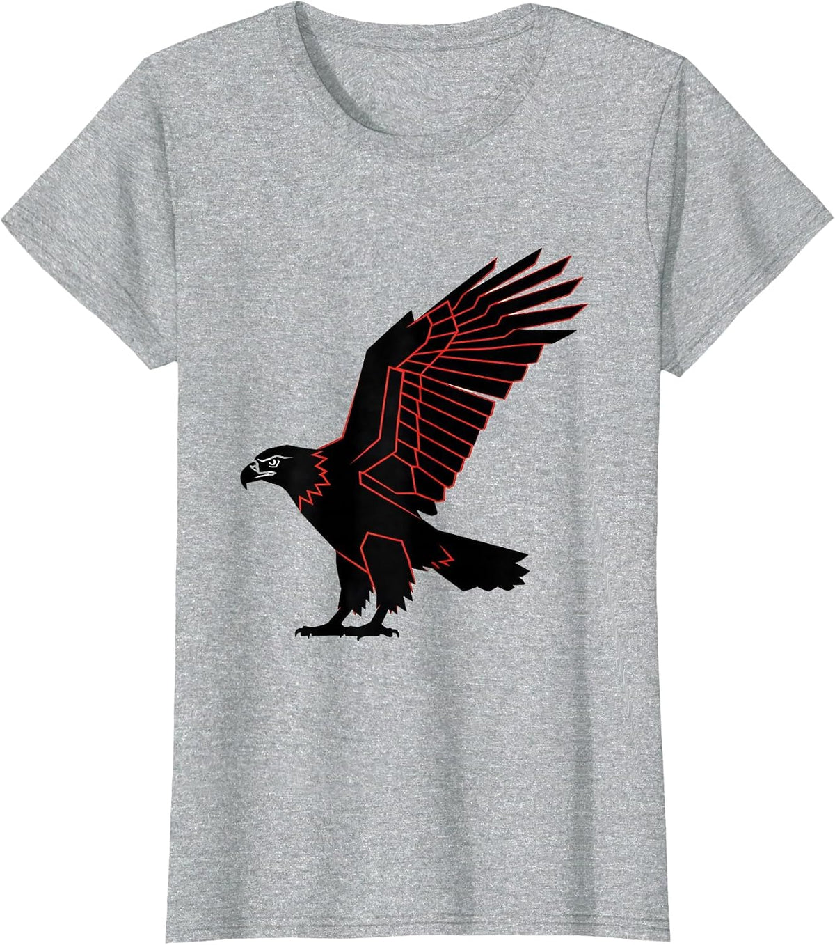 Women's Bald Eagle Compact Body Swiss International Eagle Lover T-Shirt - Heather Grey