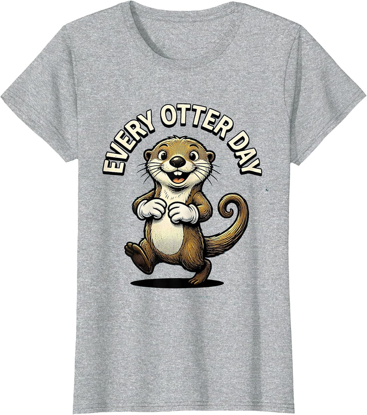 Every Otter Day Retro Cartoon Funny Otter Lover Gift T-Shirt - Heather Grey