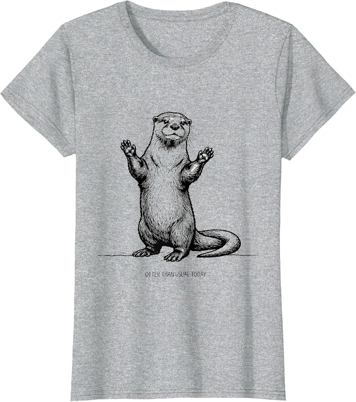 Otter Than Usual Today Funny Otter Lover Gift For Kids Teens T-Shirt - Heather Grey