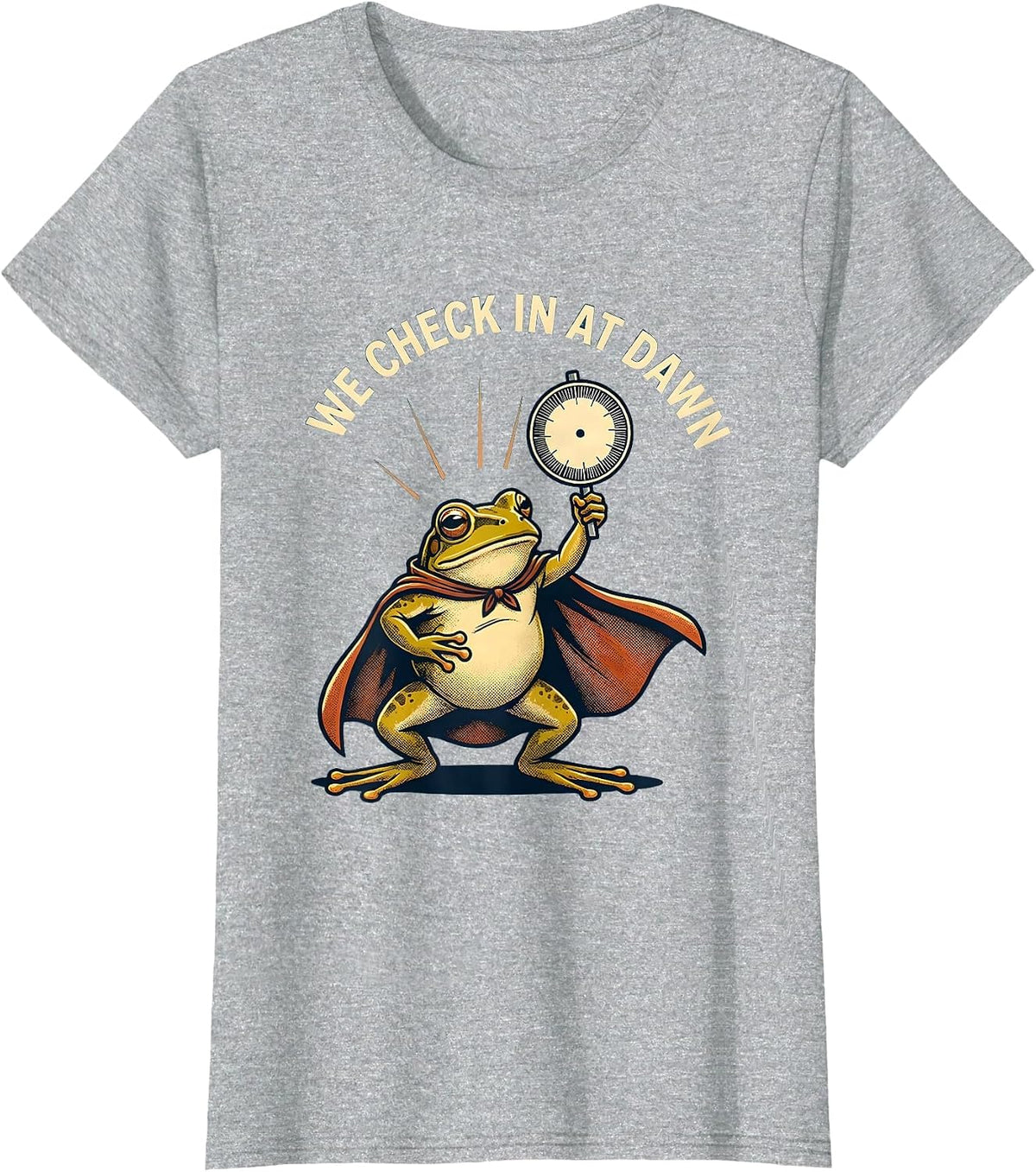We Check In At Dawn Funny Teacher Frog Back To School T-Shirt - Heather Grey