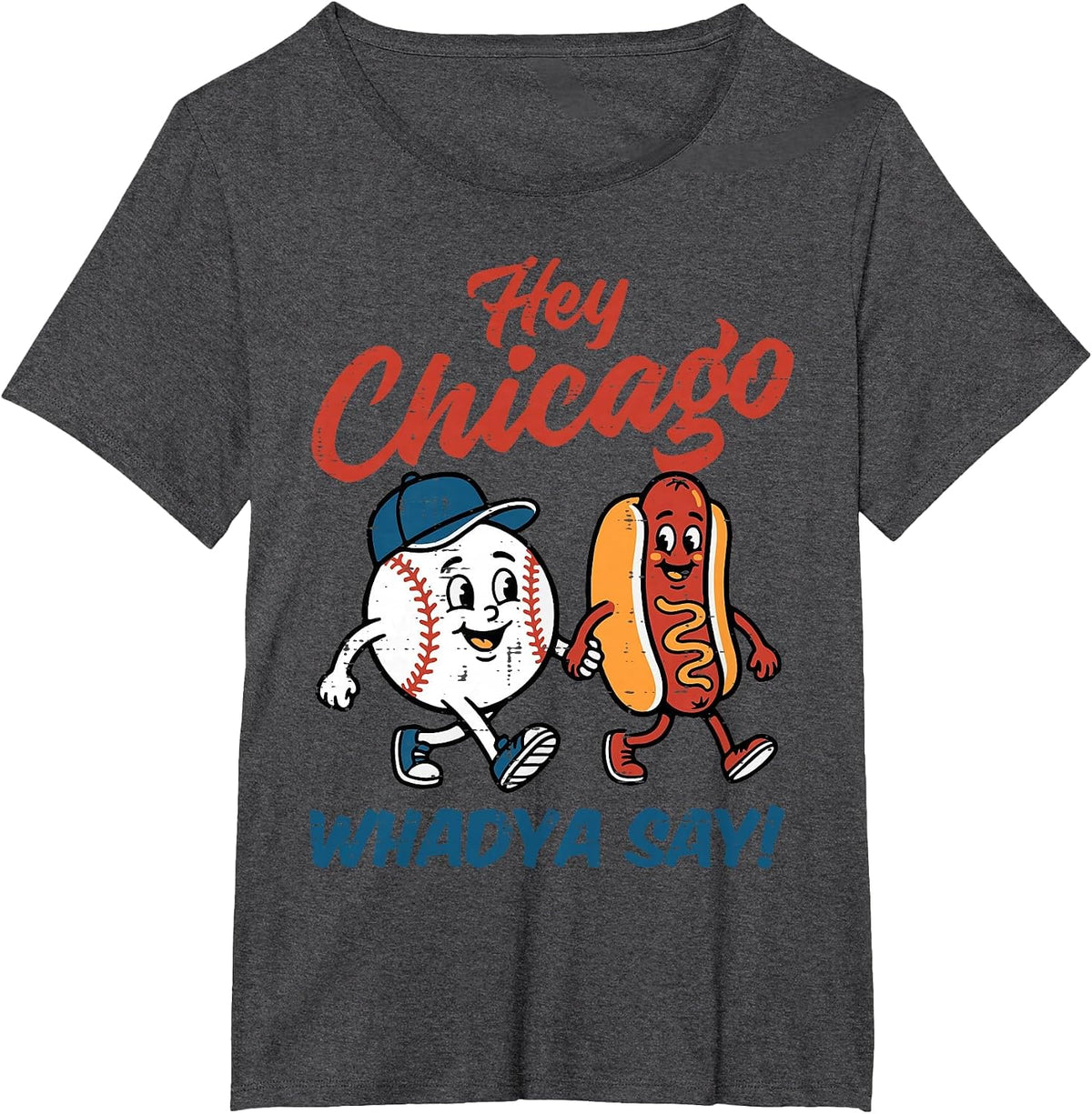 Chicago Baseball Hot Dog Retro Game Sports Fan Men Boys Kids T-Shirt - Dark Heather Grey