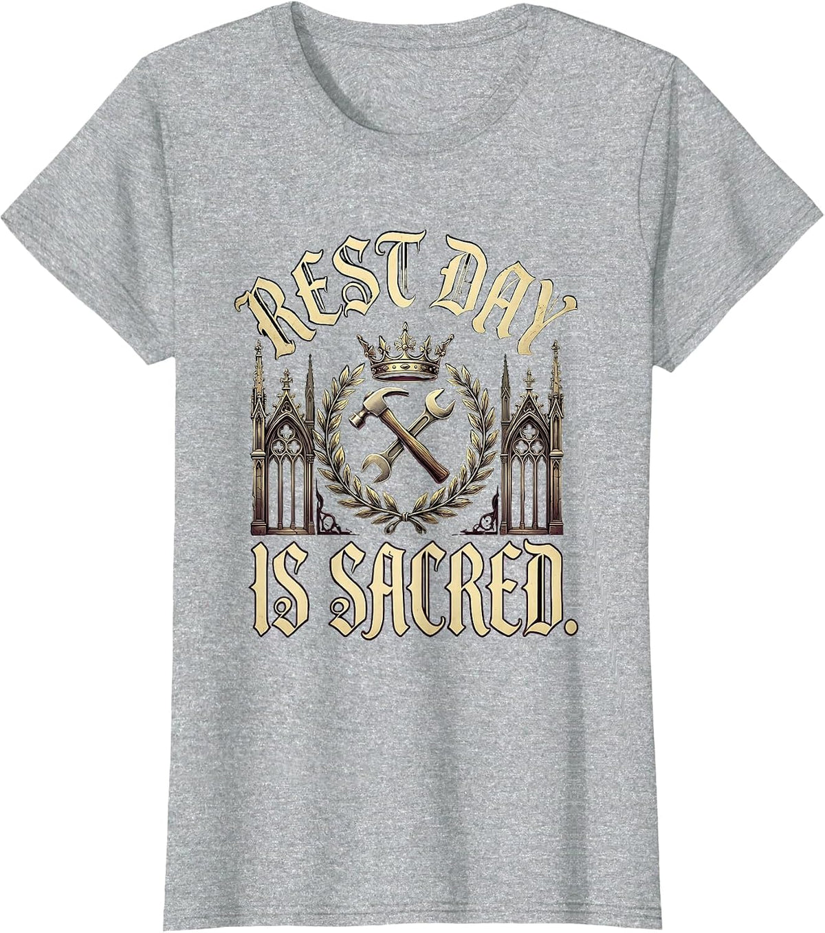 Rest Day Is Sacred Labor Day Graphic Design T-Shirt - Heather Grey