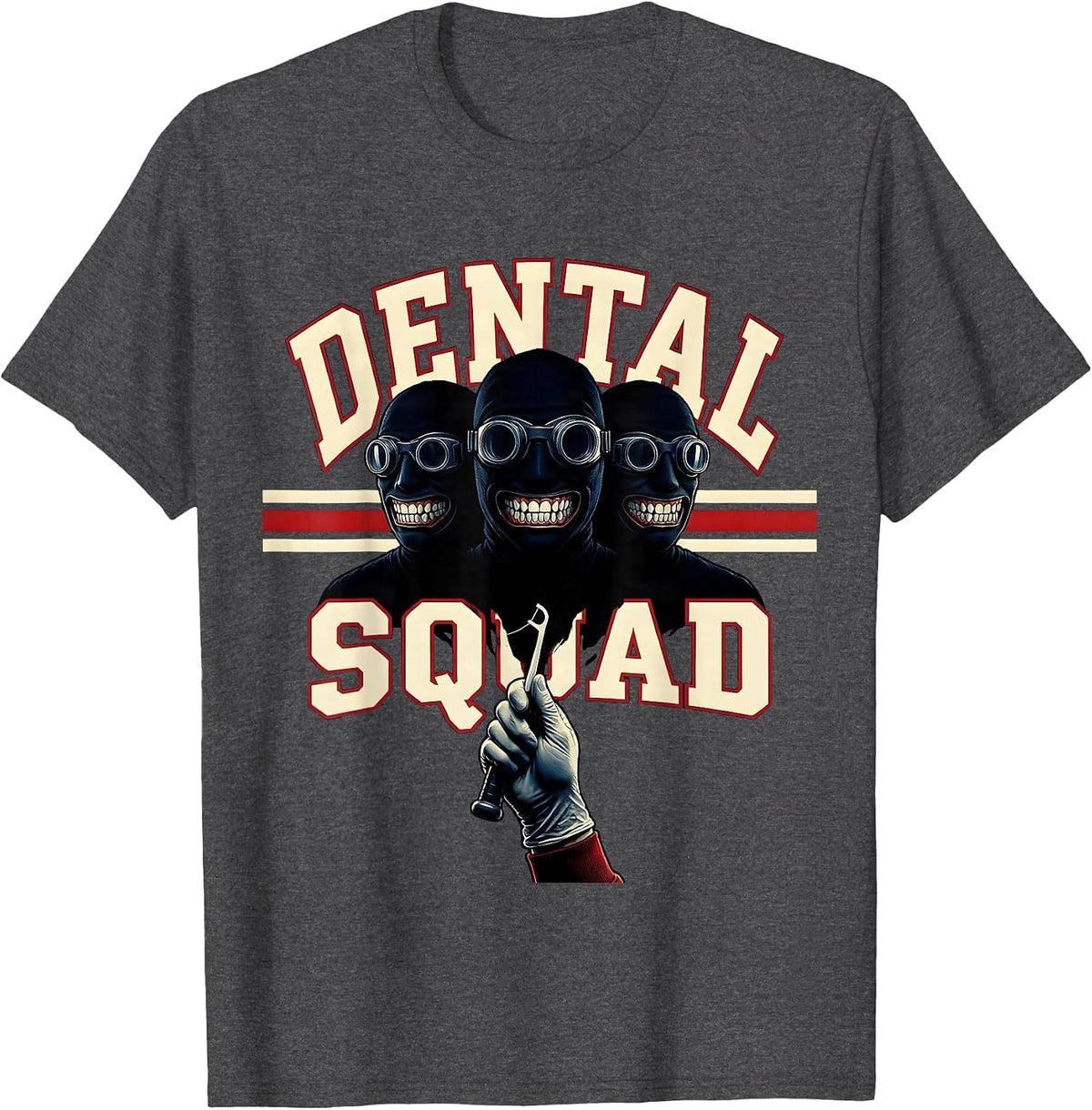Men's Dental Squad Funny Dental Hygienist Squad Humor T-Shirt - Dark Heather Grey
