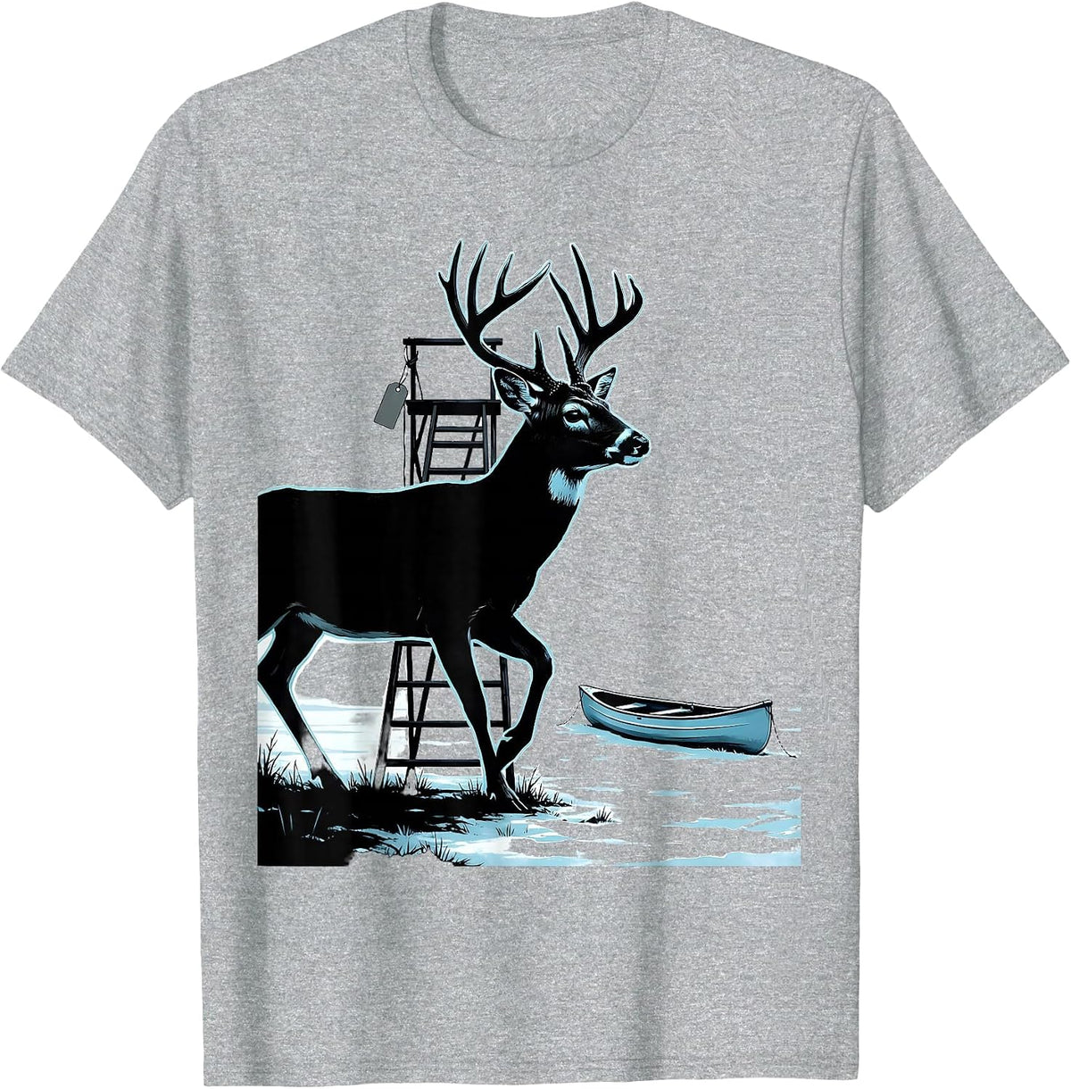 Men's Whitetail Buck Hunting Humor Dad Gift T-Shirt - Heather Grey
