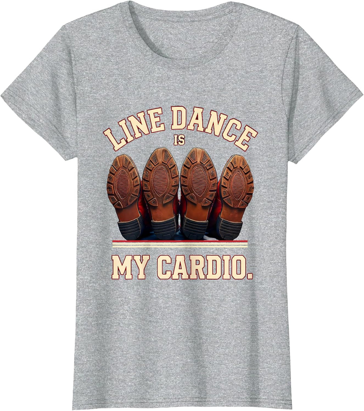 Line Dance Is My Cardio Funny Dancer Line Dancing Humor T-Shirt - Heather Grey