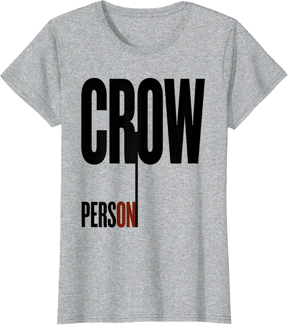 Women's Crow Person Minimalist Bird Enthusiast Gothic Nature Art T-Shirt - Heather Grey