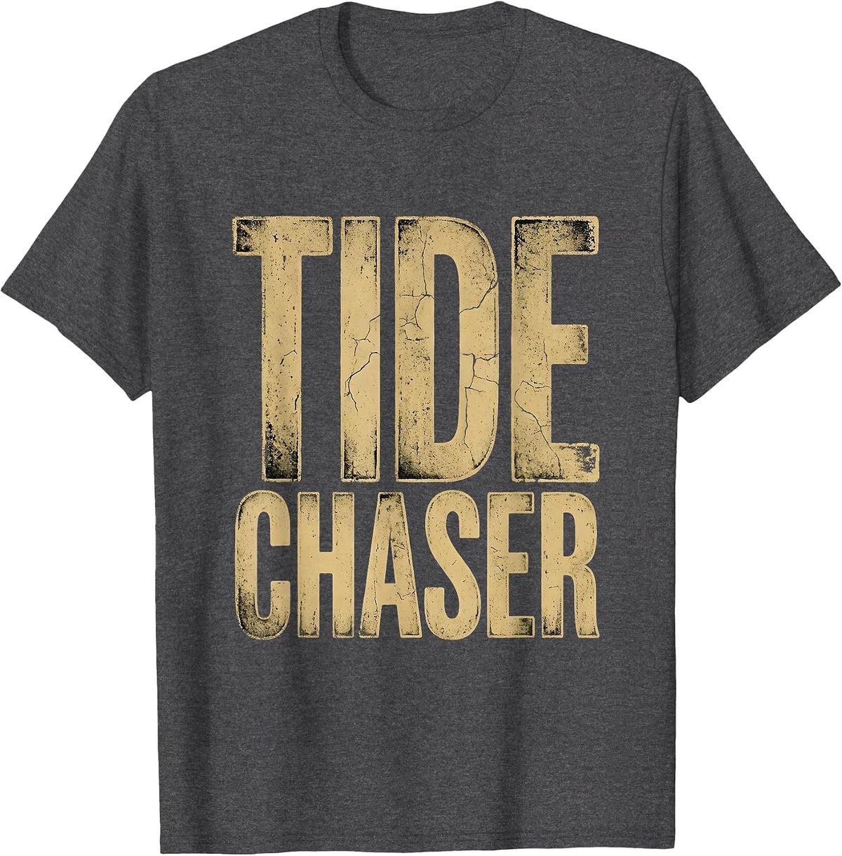 Tide Chaser Beach Men Coastal Wave Design T-Shirt - Dark Heather Grey