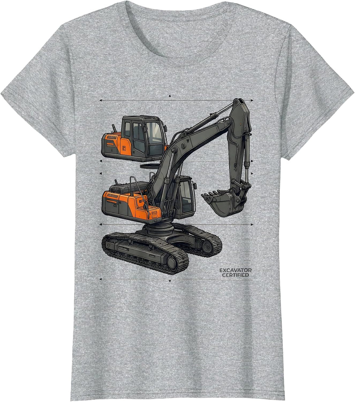 Excavator Certified Heavy Equipment Operator Workplace Humor T-Shirt - Heather Grey